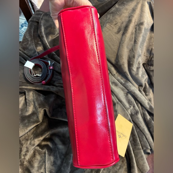 Patricia Nash Red Leather Shoulder Bag with Silver Buckle - Picture 8 of 11